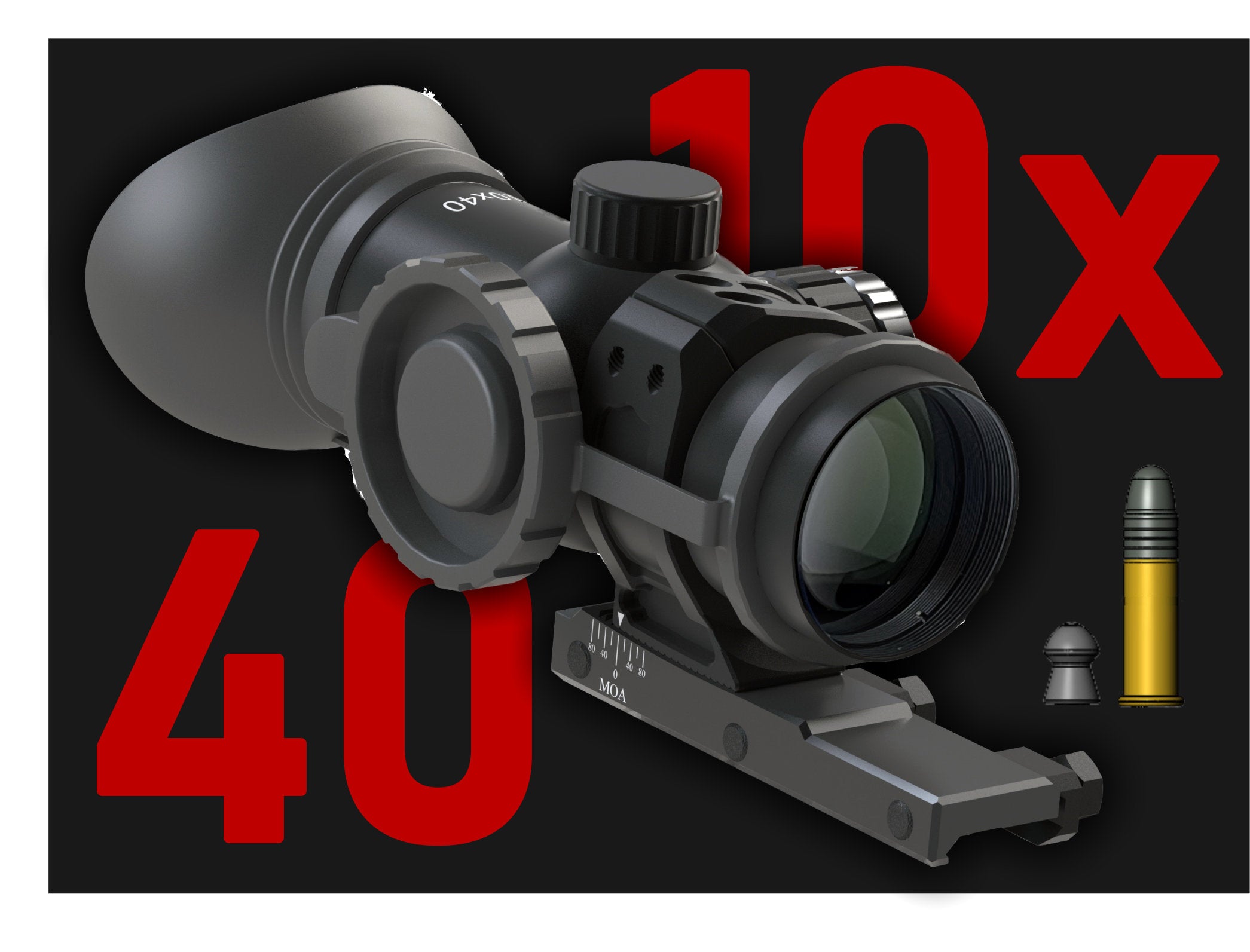 Immersive Optics 10x40 Mildot Extended with Adjustable Mounts