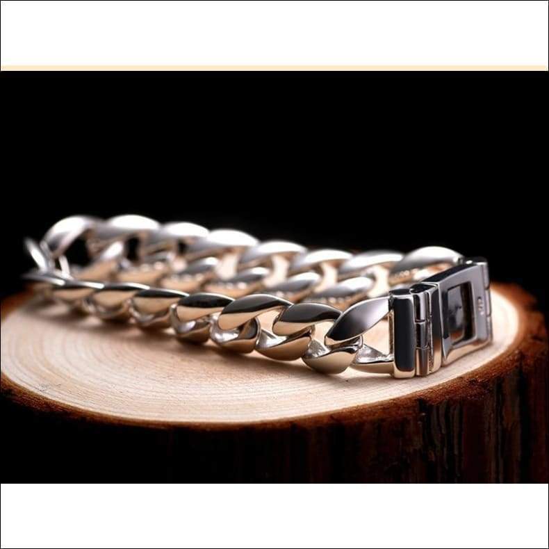 Thick Raw Silver Chain Link Bracelet