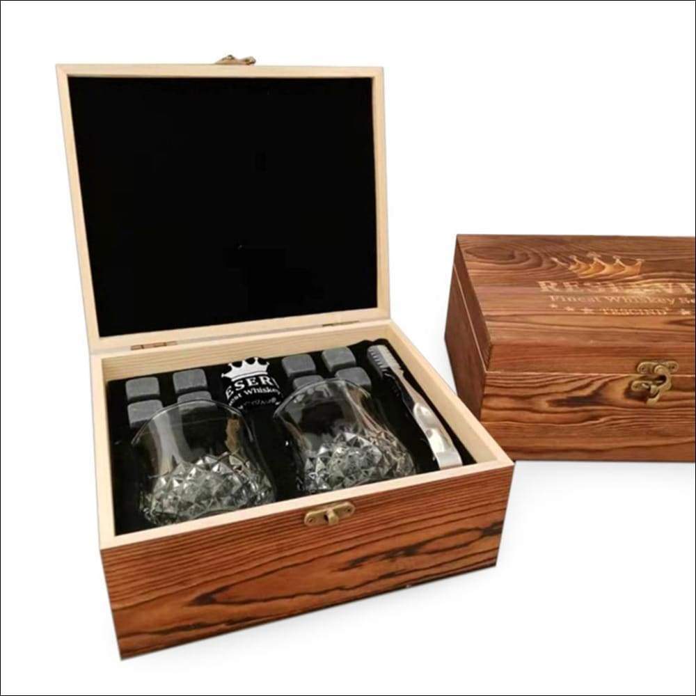 Shot Glass Wooden Gift Set Box