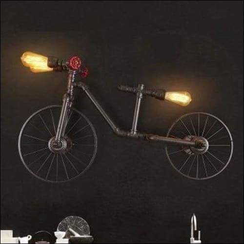 Vintage Industrial Bicycle Water Pipe Wall Lamp